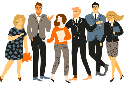 A group of business people discussing Just Great Cyber Security